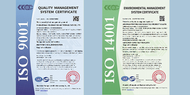 savinglights obtains dual ISO certification, strengthening management standards